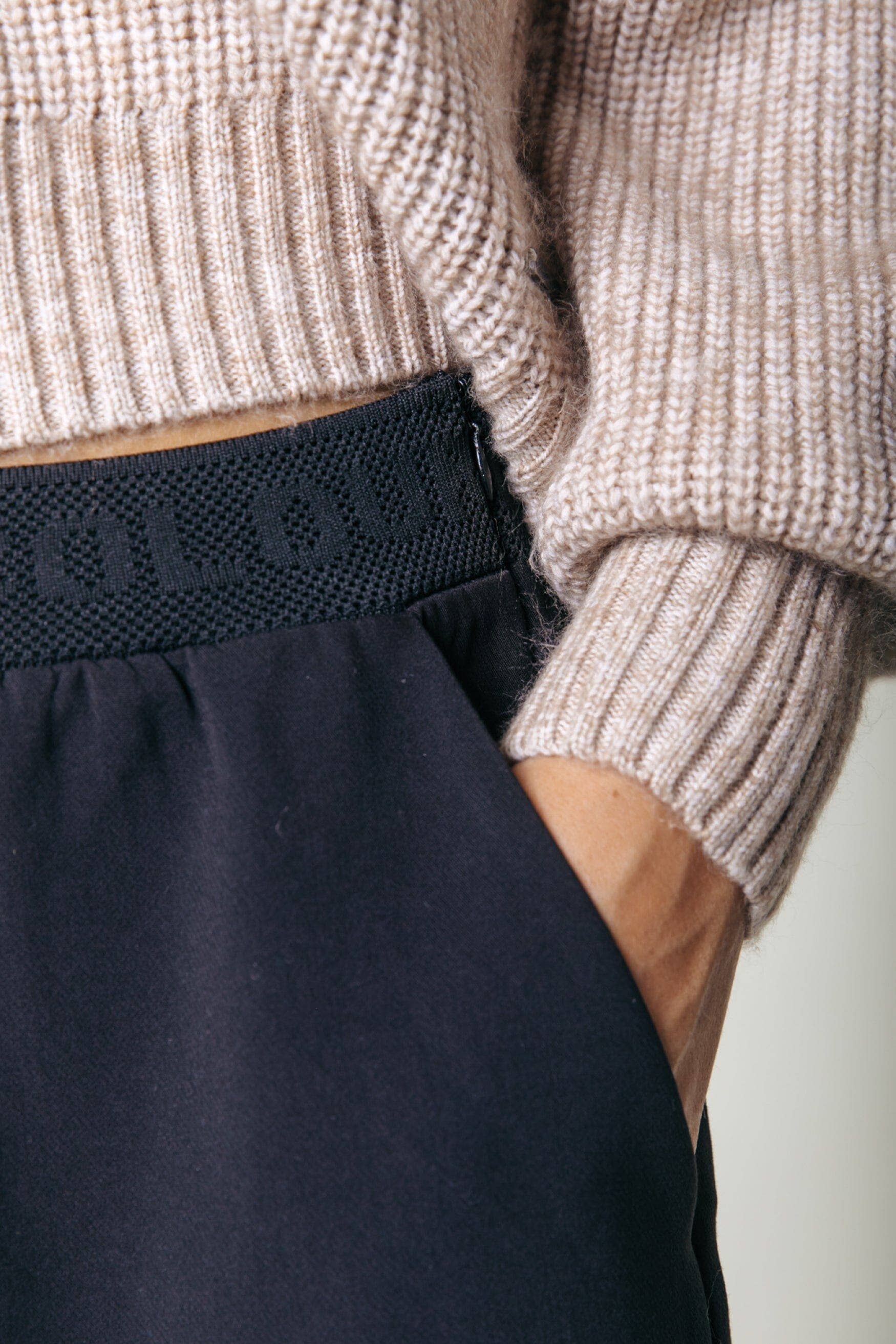 Feline broek met rechte pijpen - Zwart