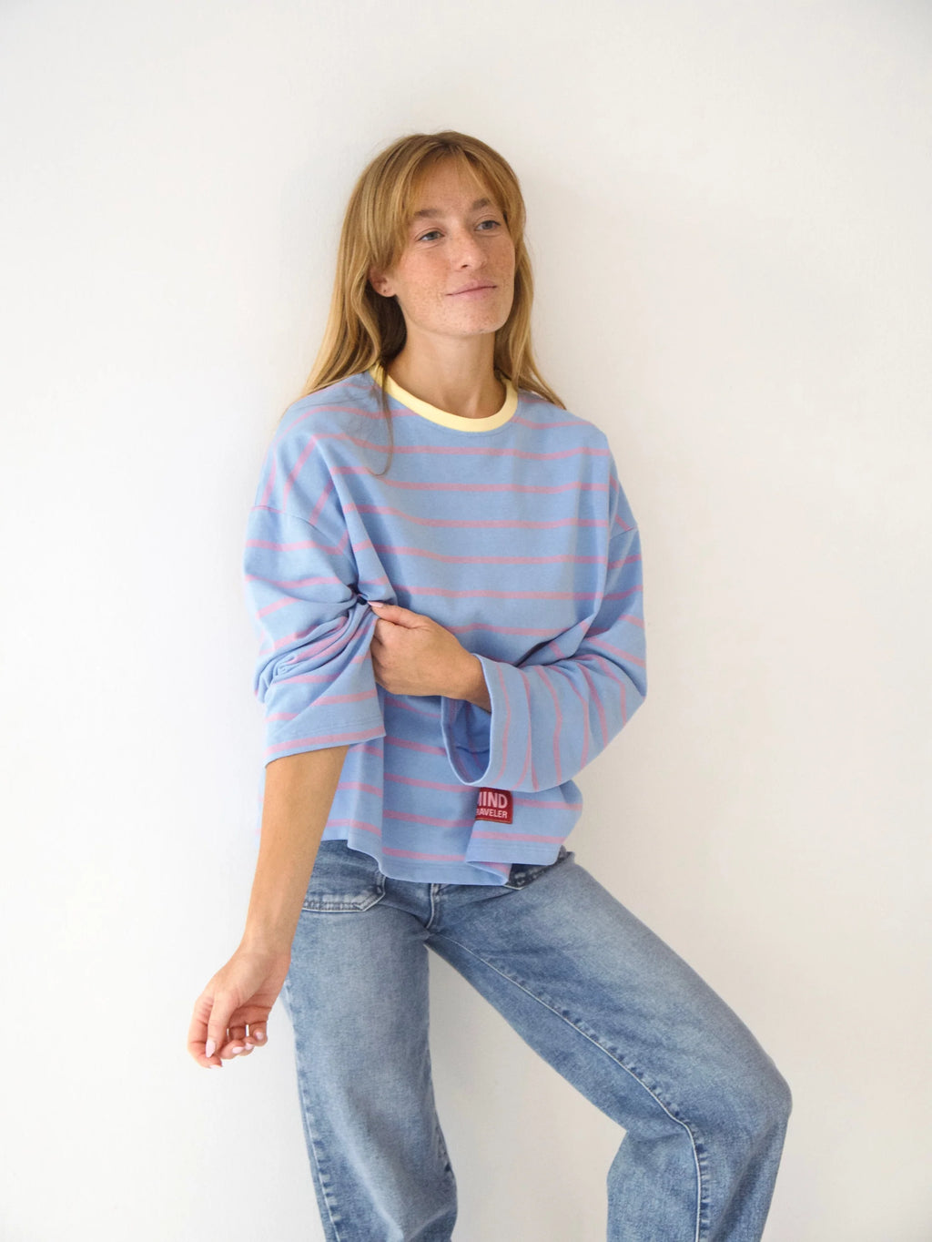MindTraveler - Míriam Long Sleeve T-shirt / Lavender Light Blue