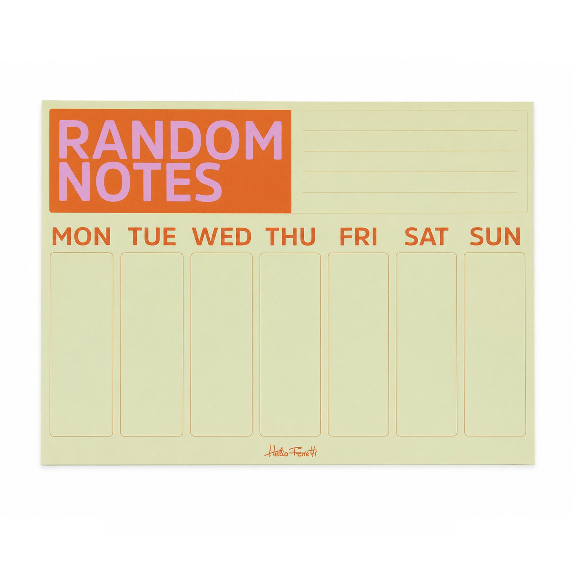Weekplanner A4 - Yellow