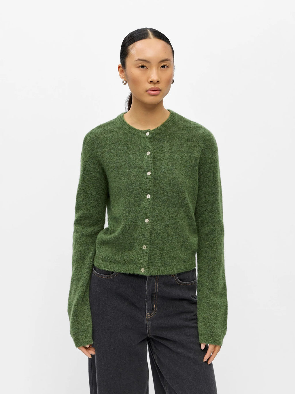 Object - Agate Knitted Cardigan Alpacawolmix / Bronze Green Melange