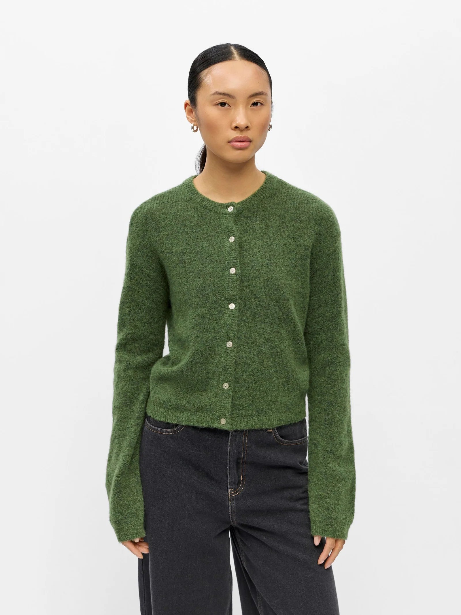 Object - Agate Knitted Cardigan Alpacawolmix / Bronze Green Melange