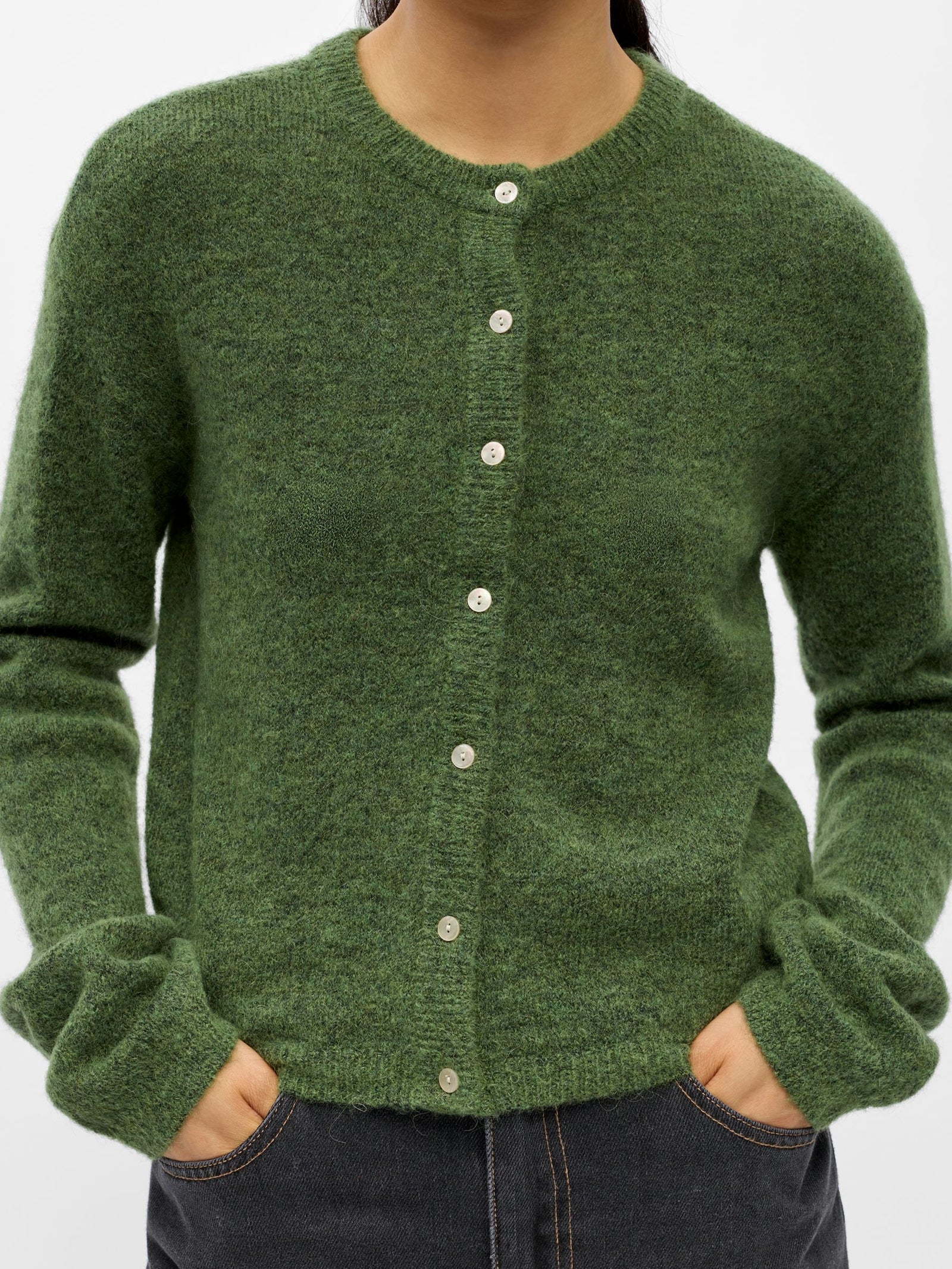 Object - Agate Knitted Cardigan Alpacawolmix / Bronze Green Melange
