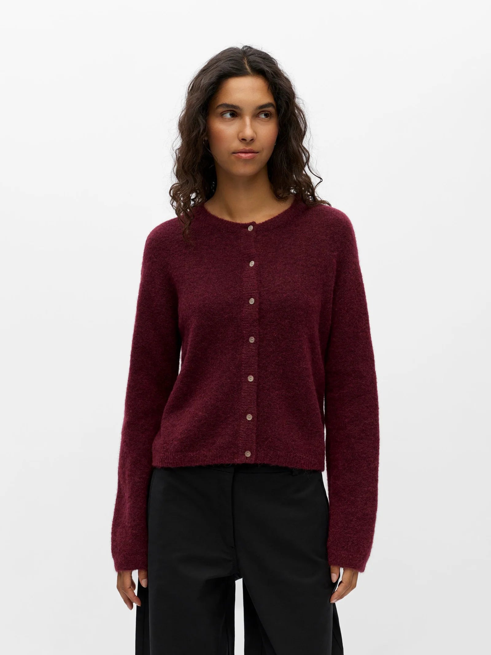 Object - Agate Knitted Cardigan Alpacawolmix / Windsor Wine Melange