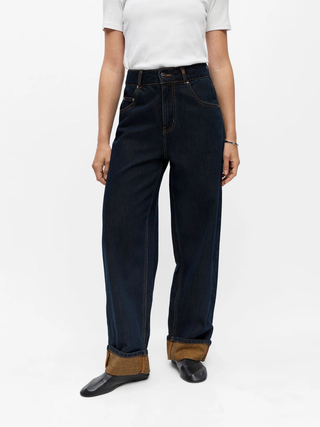 Object - Isira Straight Loose Jeans / Dark Blue Denim