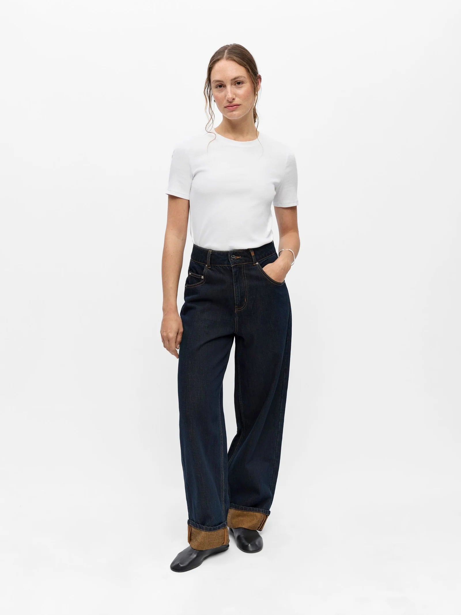 Object - Isira Straight Loose Jeans / Dark Blue Denim