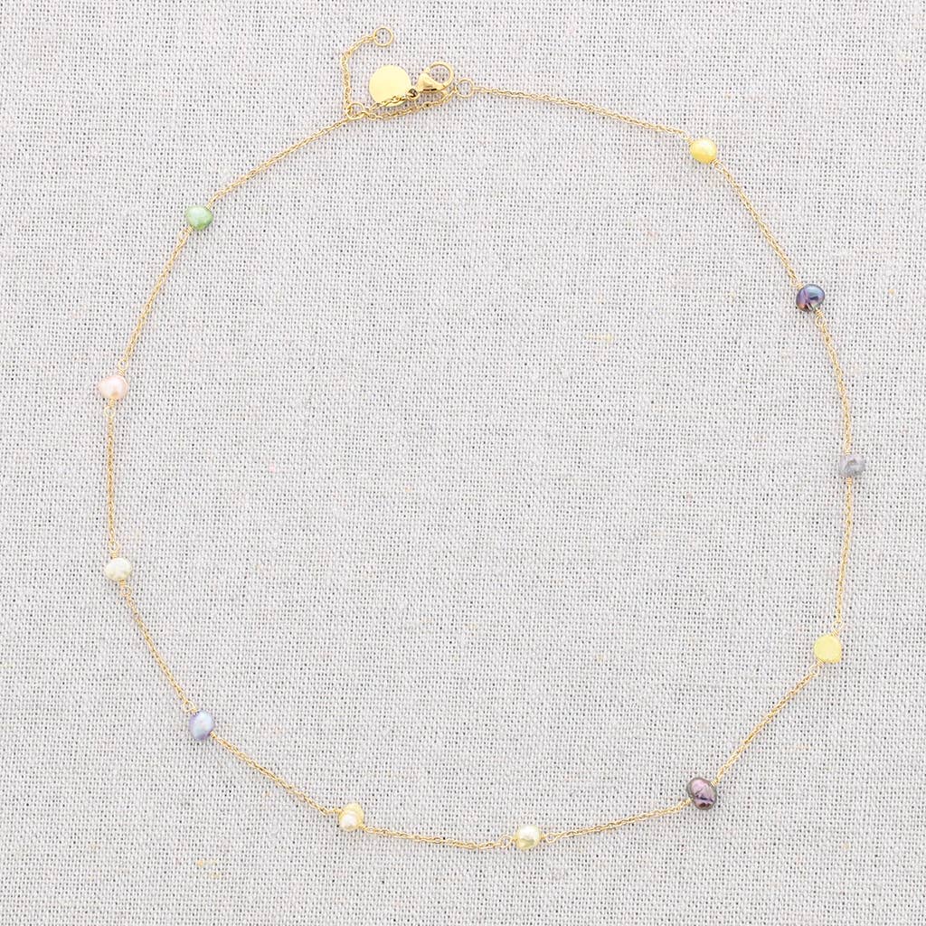 Choker Met Kleurrijke Parels