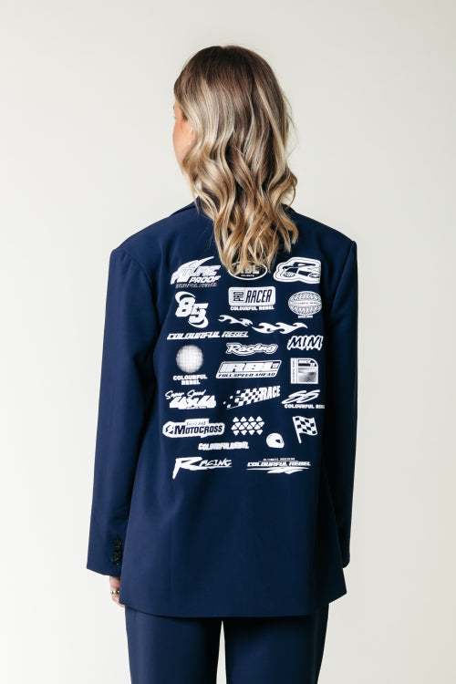 Jesra Racer Logo Single Breasted Blazer