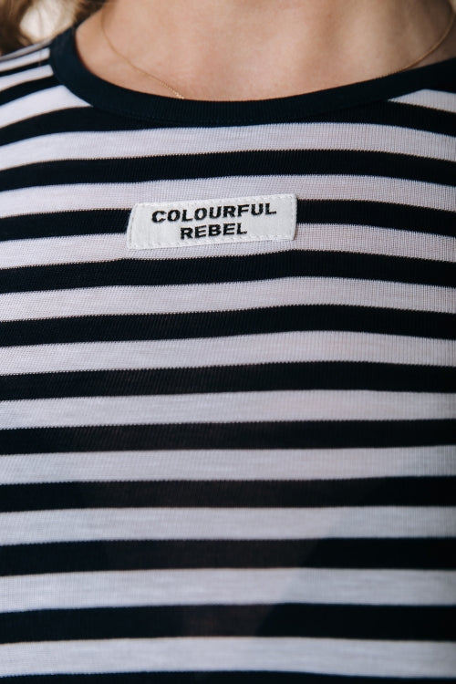 Colourful Rebel - Juna Stripe Roundneck Top / Dark Navy