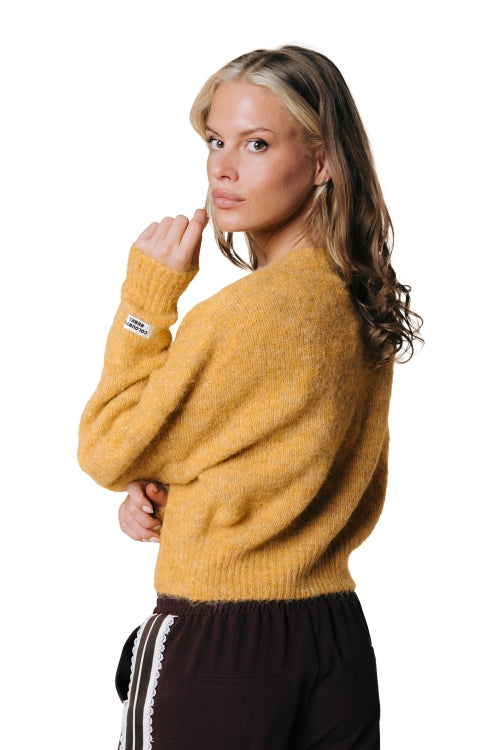 Colourful Rebel - Yara Knitted Cardigan / Ochre Yellow