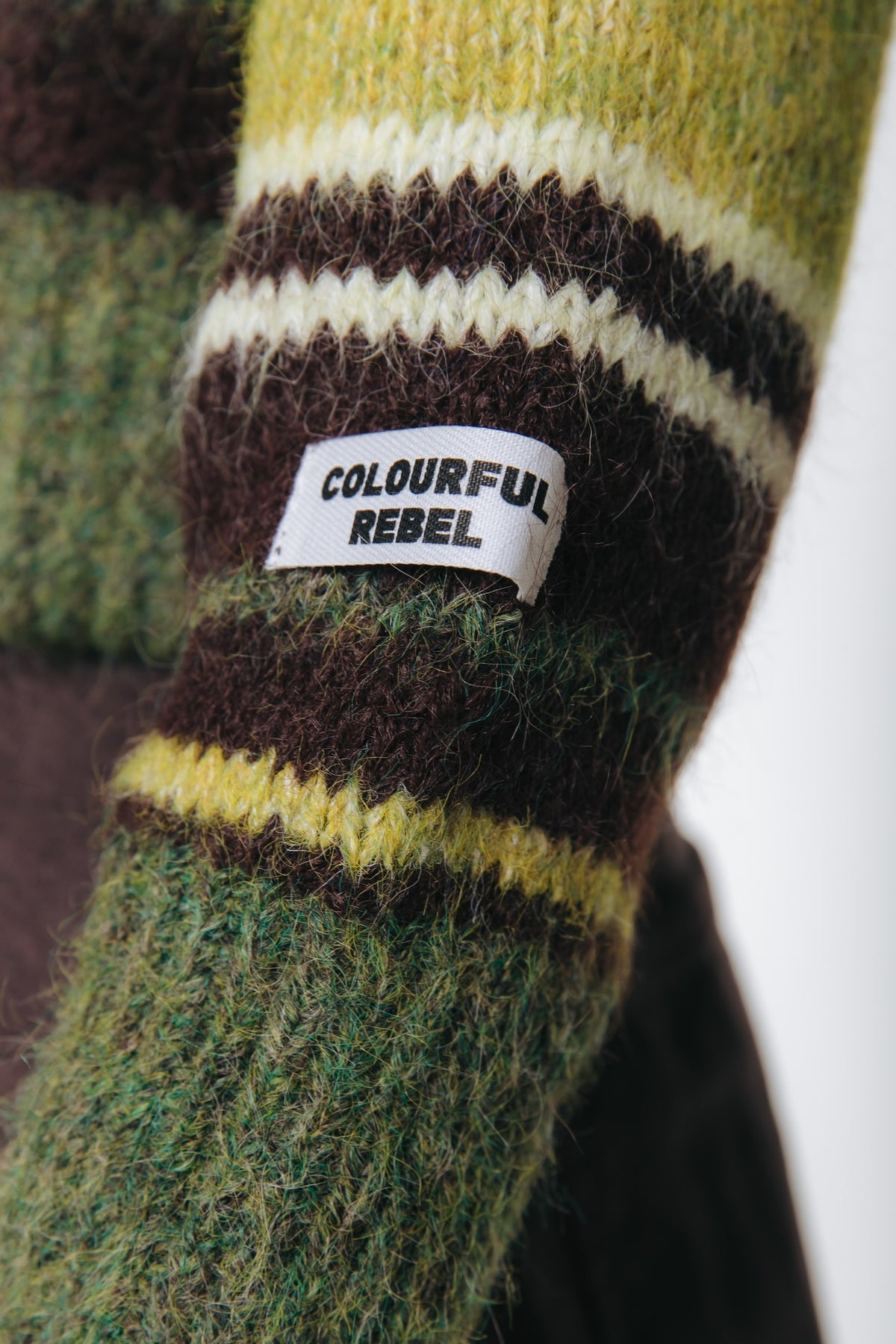 Colourful Rebel - Olivia Stripe Crewneck Knitted Sweater / Multicolor Green