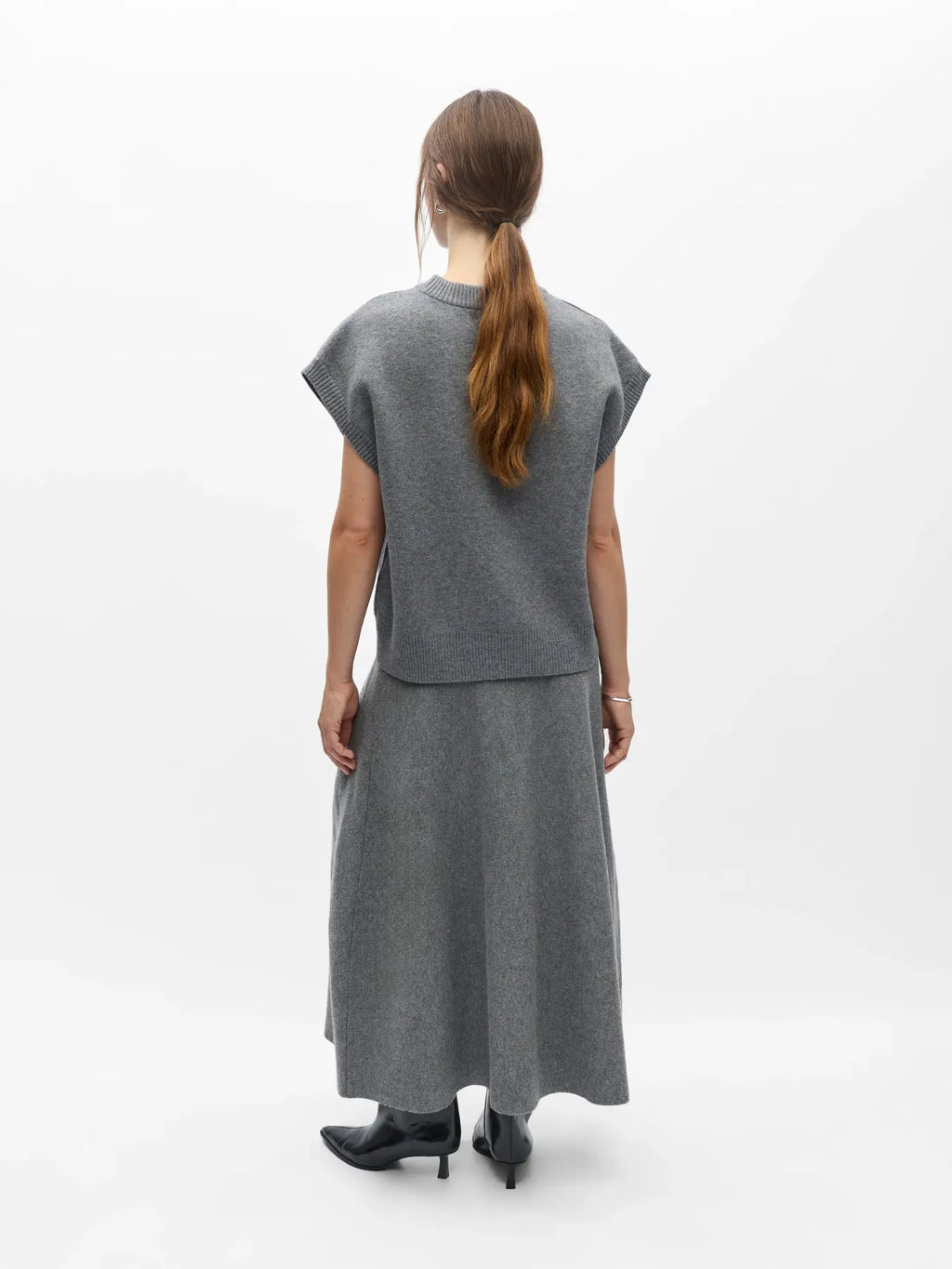 Object - Itone Knitted Vest / Medium Grey Melange