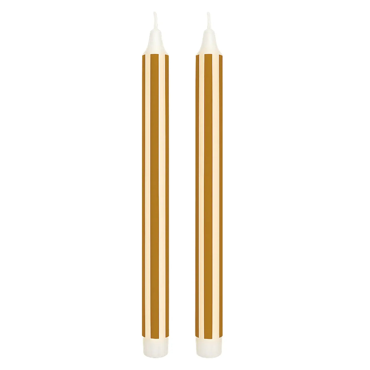 Set van 2 lange kaarsen / Oker