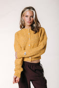 Colourful Rebel - Yara Knitted Cardigan / Ochre Yellow