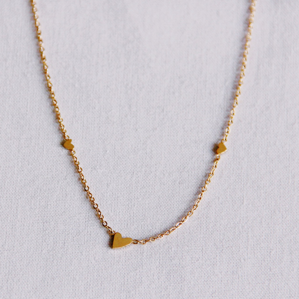 Ketting - Triple Mini Hearts