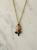Halsketting - Roze Tulp