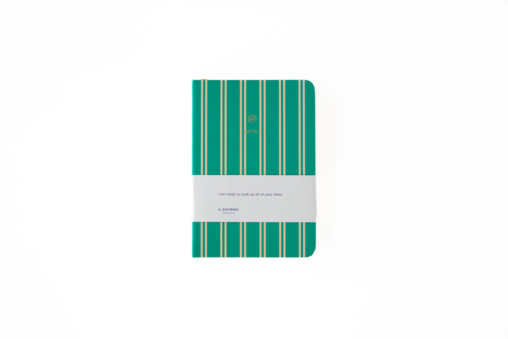 A-Journal - A6 Notebook / Green Stripes