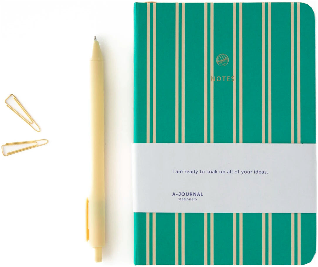 A-Journal - A6 Notebook / Green Stripes