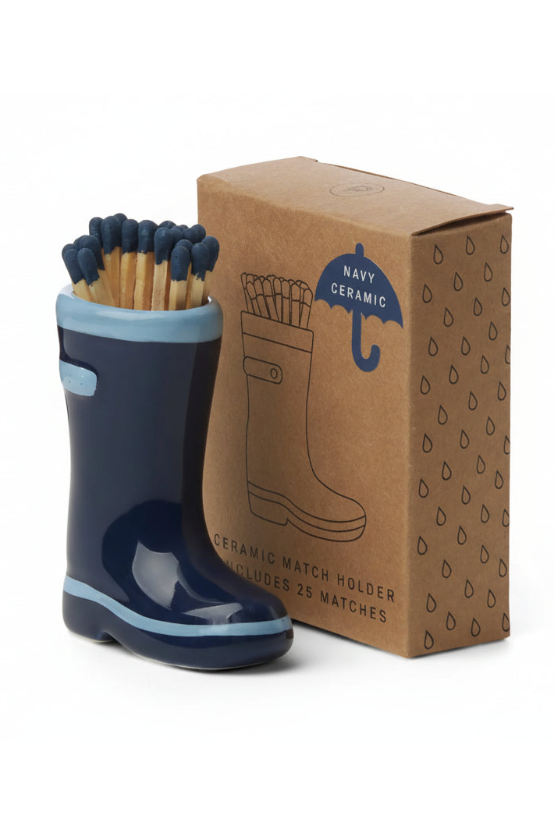 Paddywax Wellington Boot Matches Holder with 25 Matches