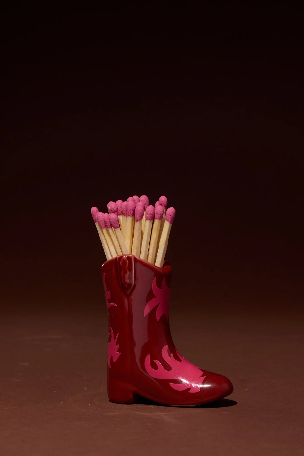 Paddywax Nashville Ceramic Boot Match Holder (25 Pcs) - Red & Pink