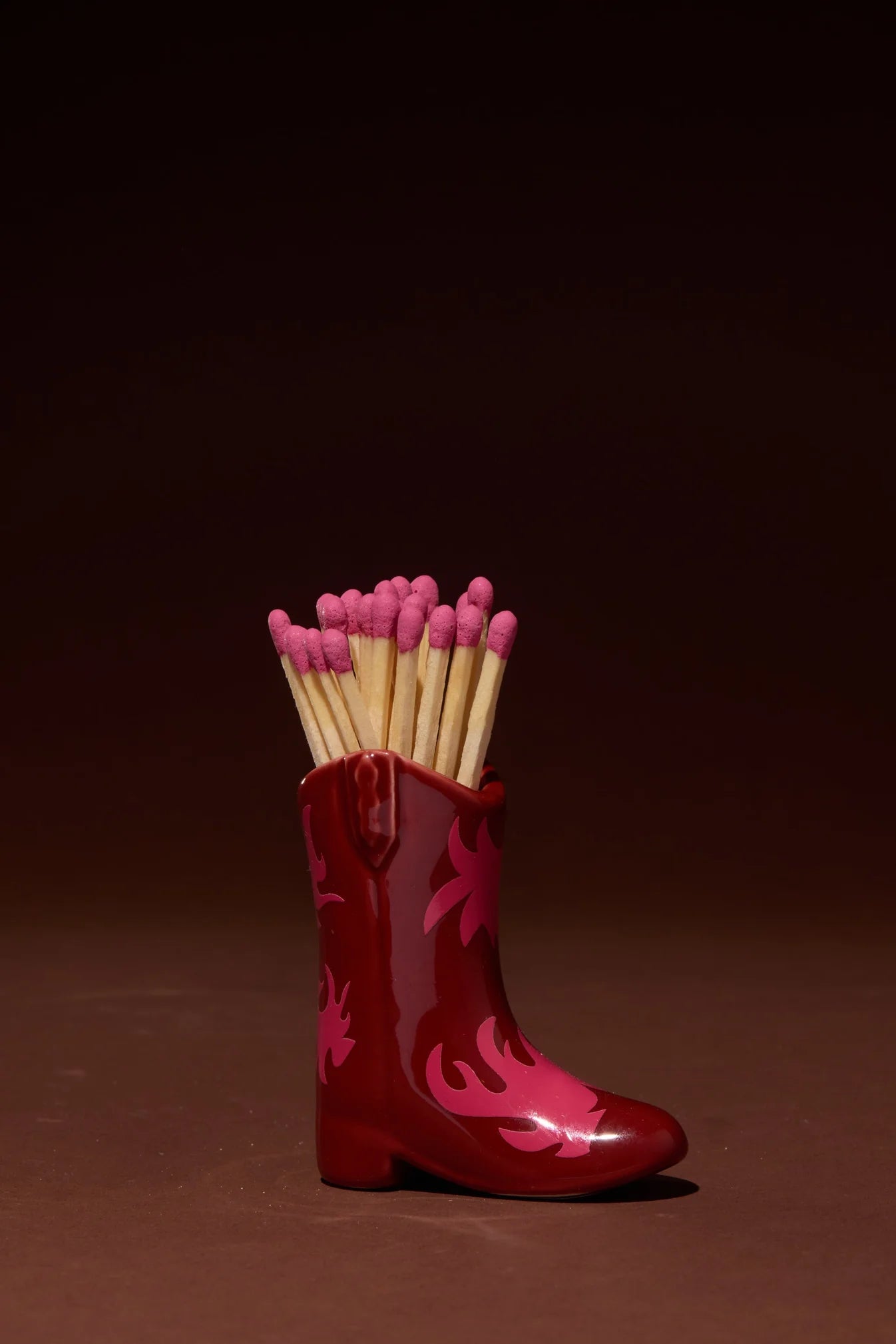 Paddywax Nashville Ceramic Boot Match Holder (25 Pcs) - Red & Pink