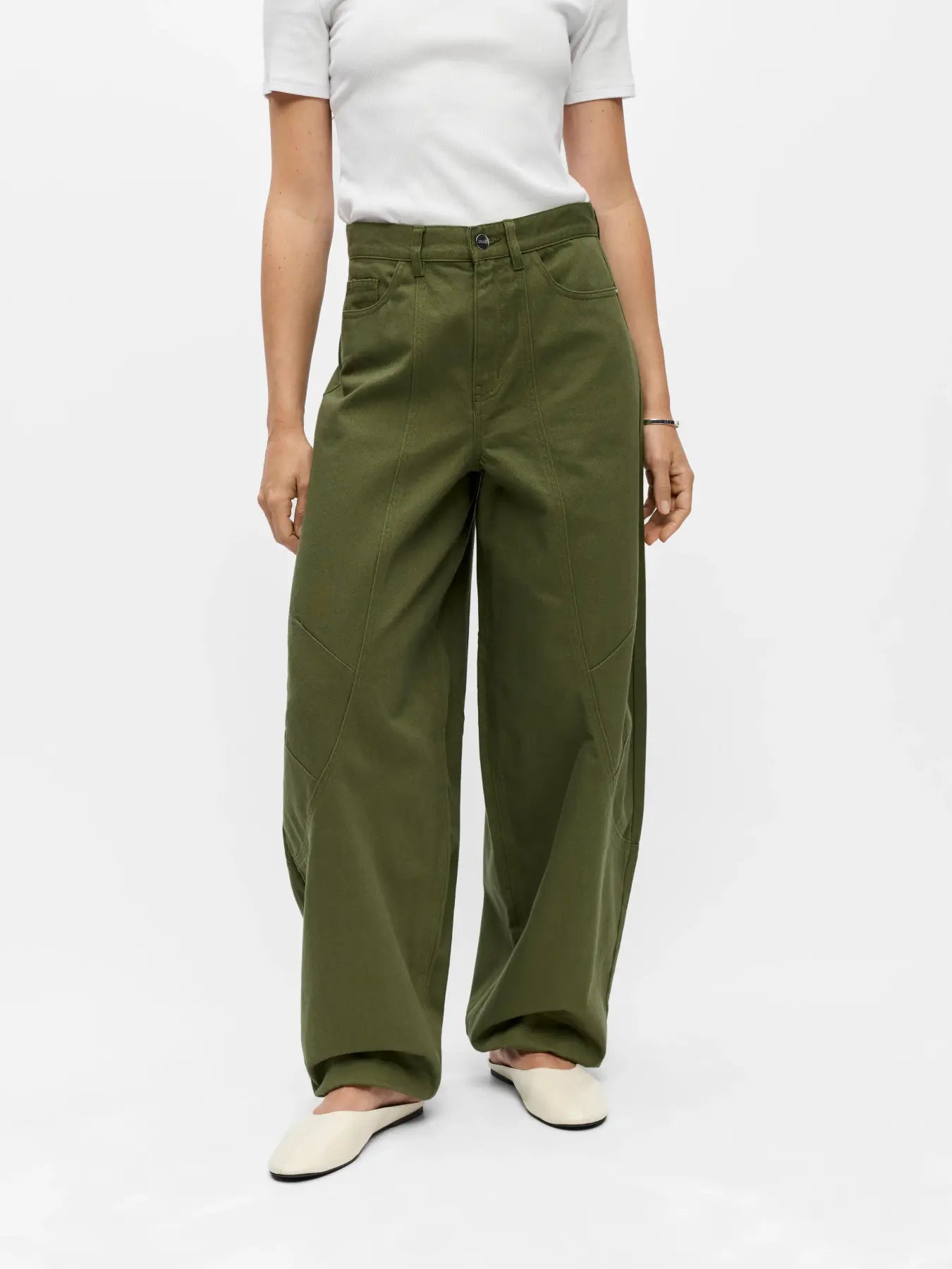 Object - Nanda Loose Pant / Green Melange
