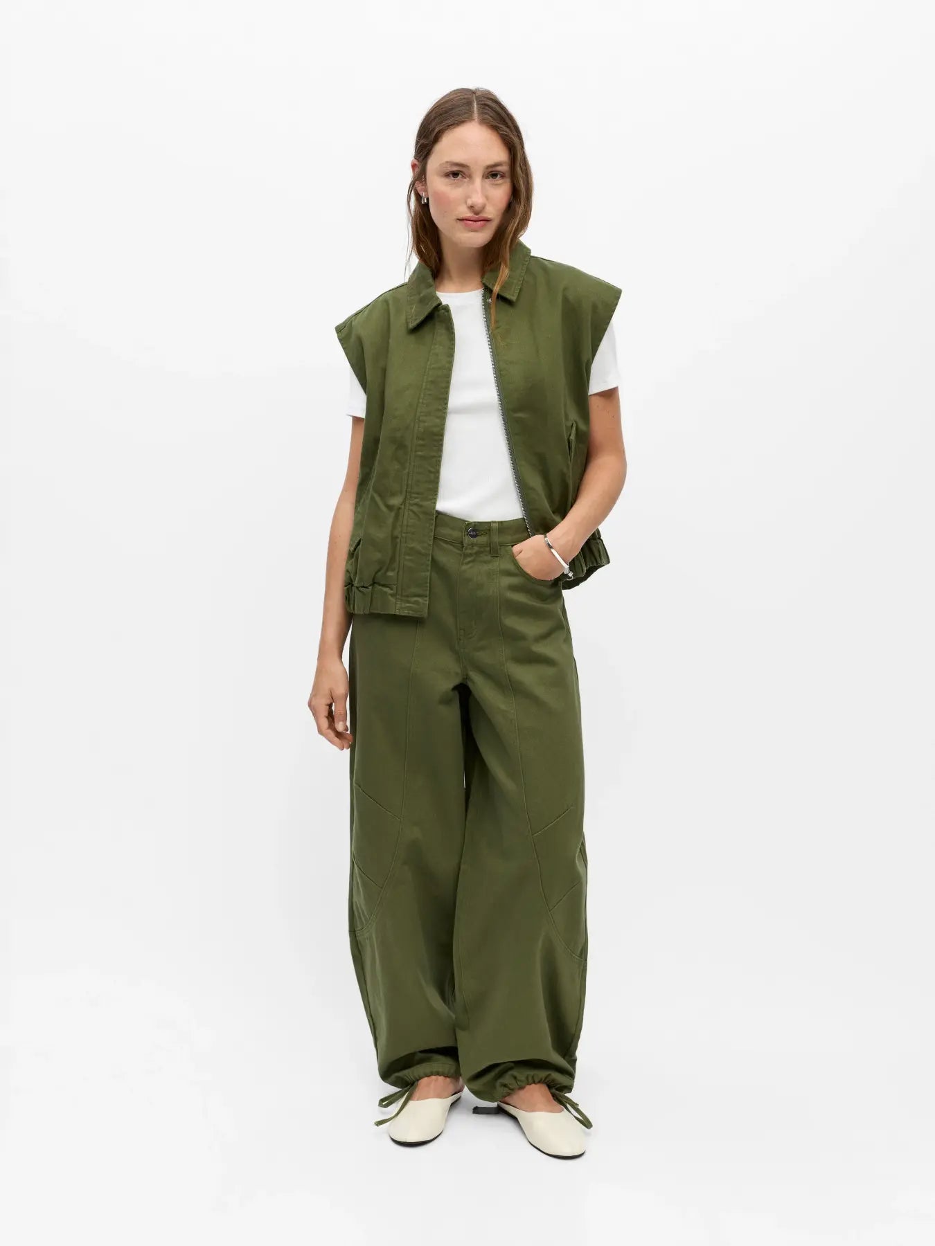 Object - Nanda Loose Pant / Green Melange
