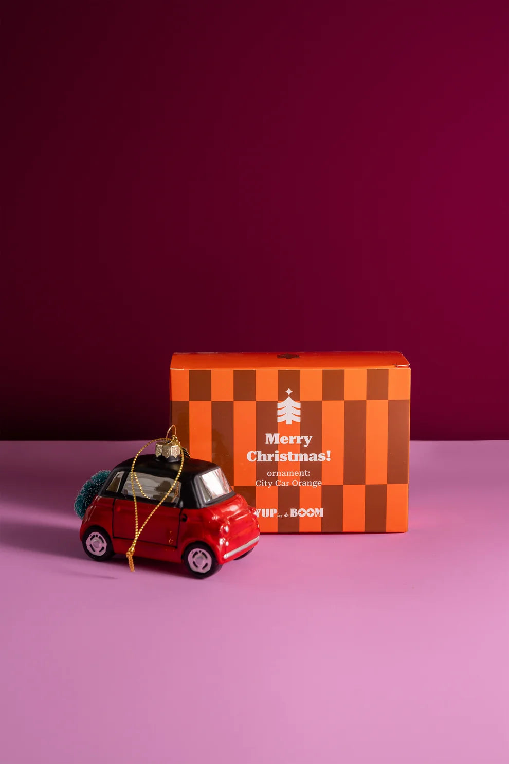 Kerstornament - Stadsauto oranje