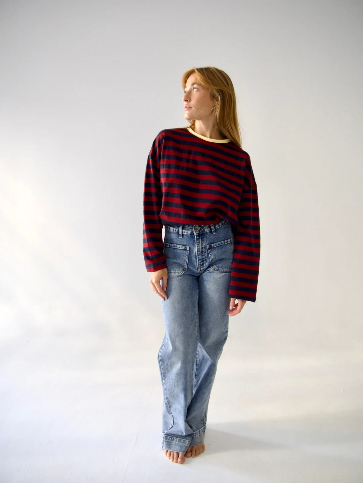MindTraveler - Núria Long Sleeve T-shirt / Marino Burgundy