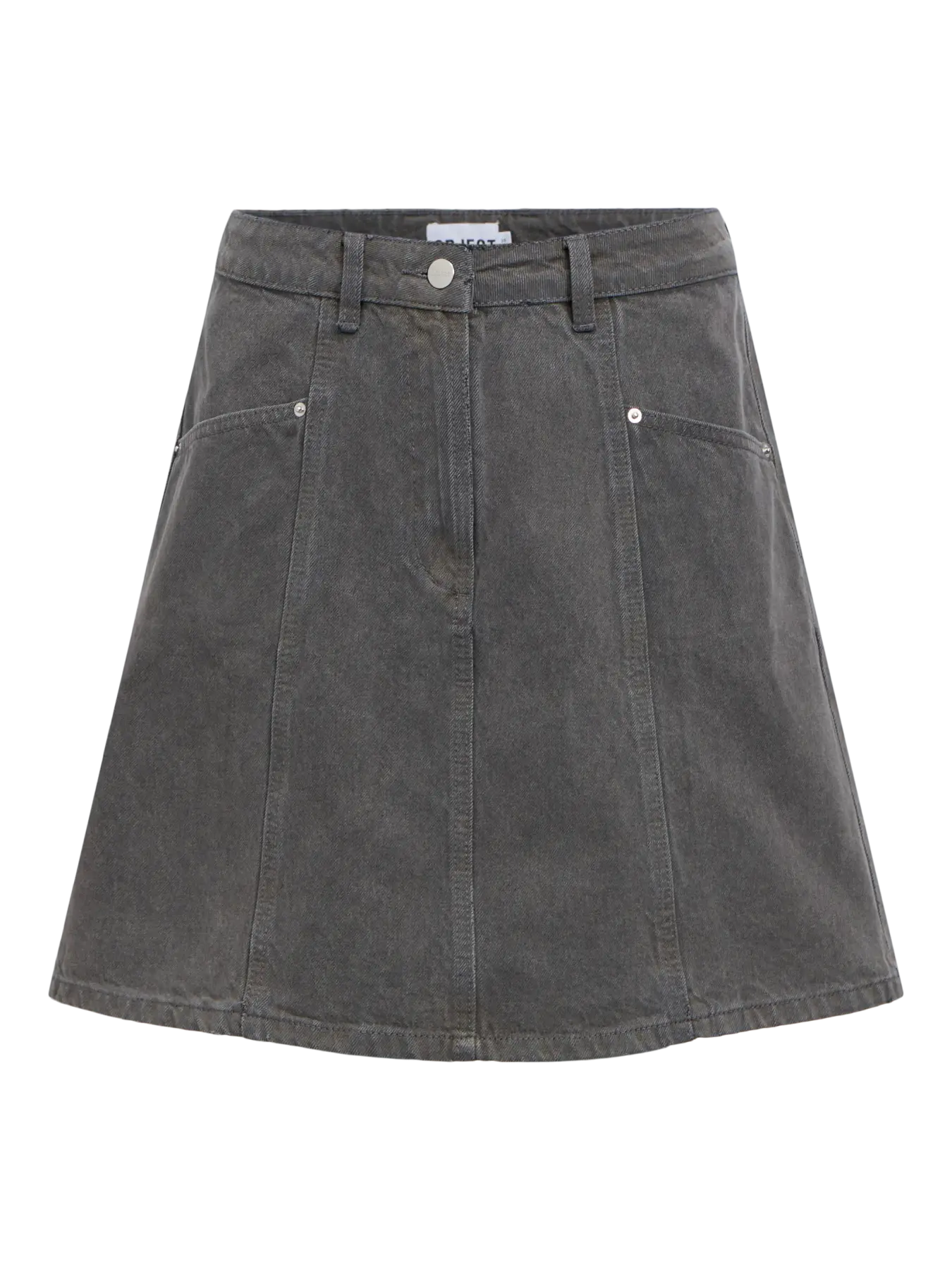 Object - Zoe Short Denim Skirt / Grey Denim