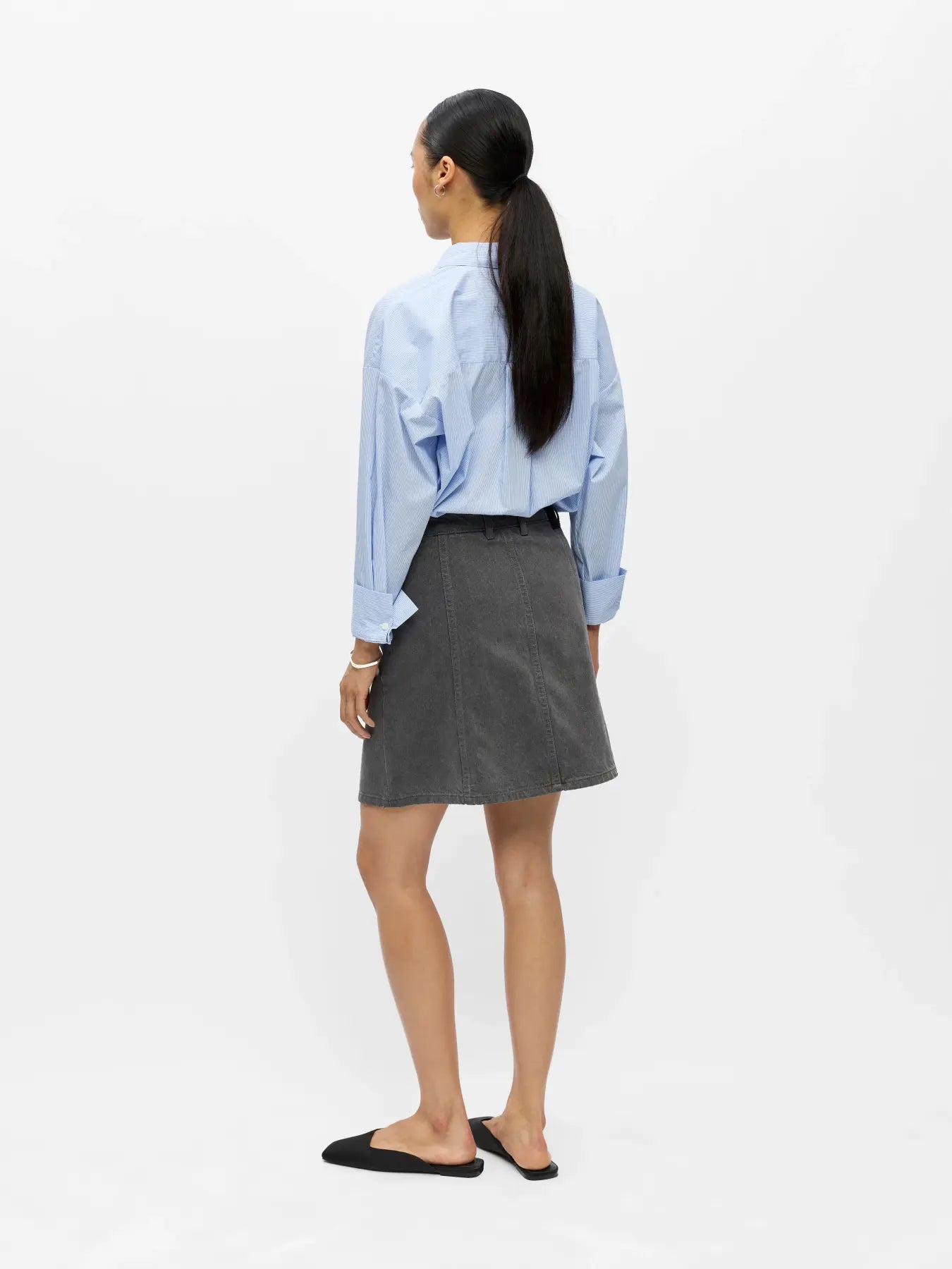Object - Zoe Short Denim Skirt / Grey Denim