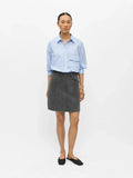 Object - Zoe Short Denim Skirt / Grey Denim