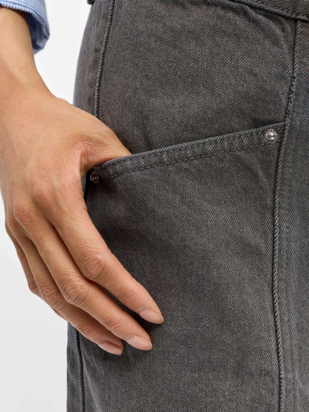 Object - Zoe Short Denim Skirt / Grey Denim