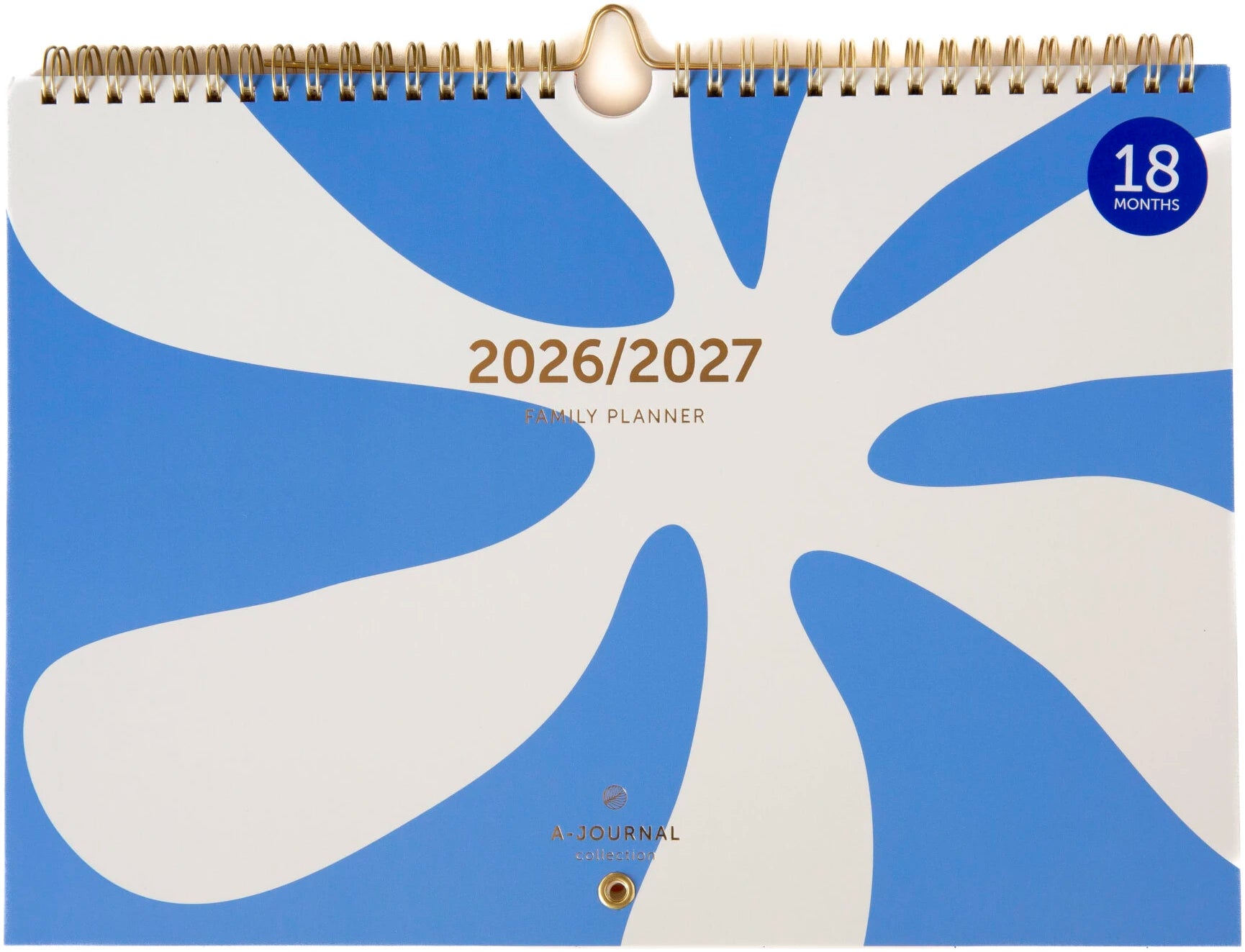 A-Journal - 18 Months 2026-2027 Family Planner / Flower Blue