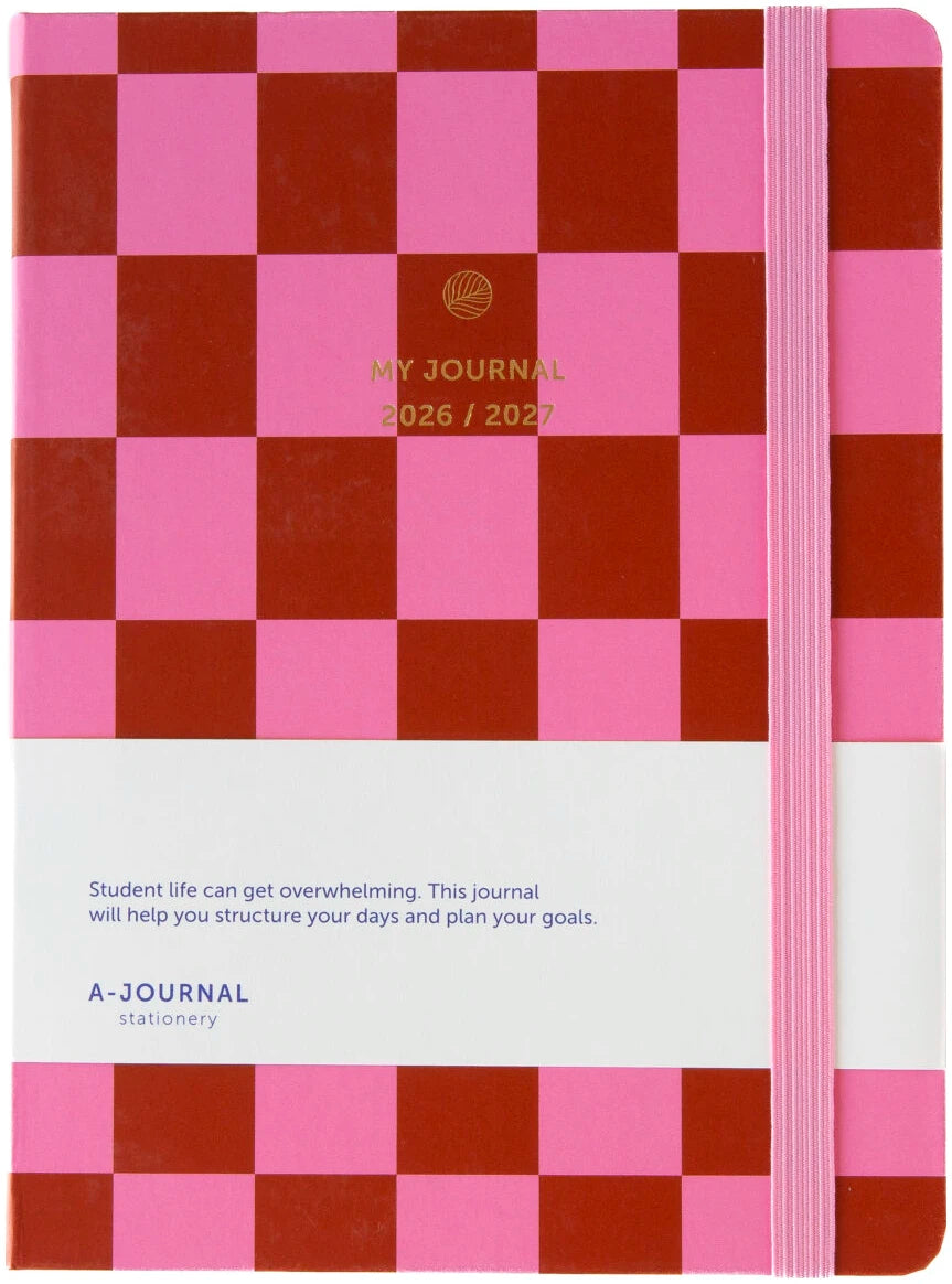 A-Journal - My Journal School Diary 2026-2027 / Checkered Pink
