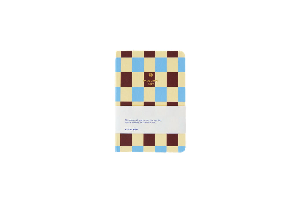 A-Journal - A6 My Journal Diary 2027 / Checked Blue Vanille Chocolate
