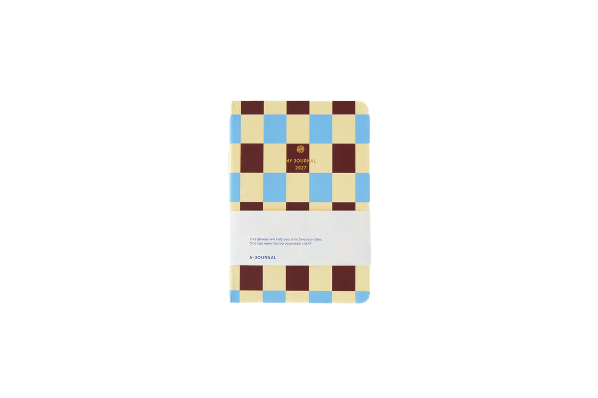 A-Journal - A6 My Journal Diary 2027 / Checked Blue Vanille Chocolate