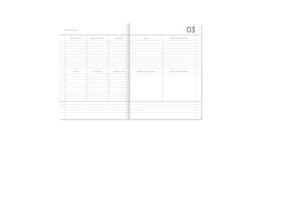 A-Journal - A6 My Journal Diary 2027 / Checked Blue Vanille Chocolate