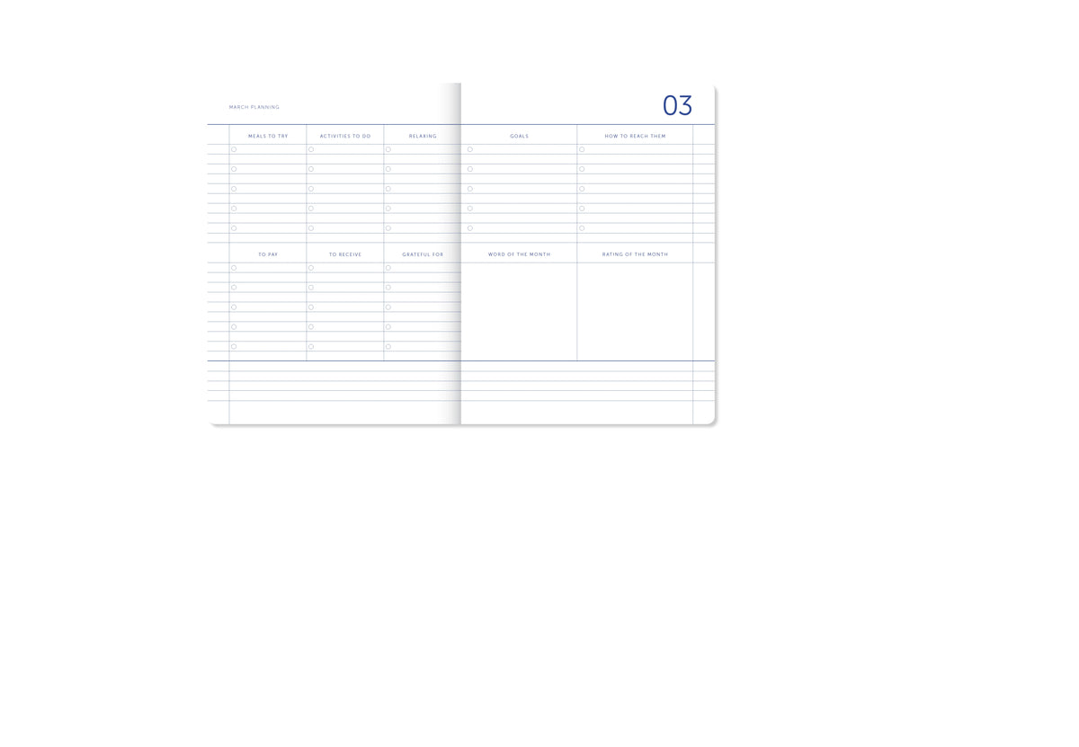 A-Journal - A6 My Journal Diary 2027 / Checked Blue Vanille Chocolate