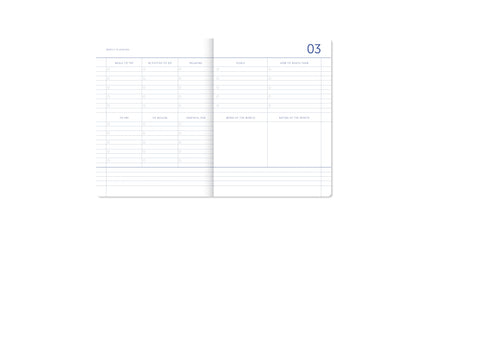 A-Journal - A6 My Journal Diary 2027 / Checked Blue Vanille Chocolate