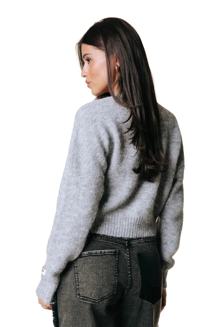 Colourful Rebel - Yara Knitted Cardigan / Medium Grey