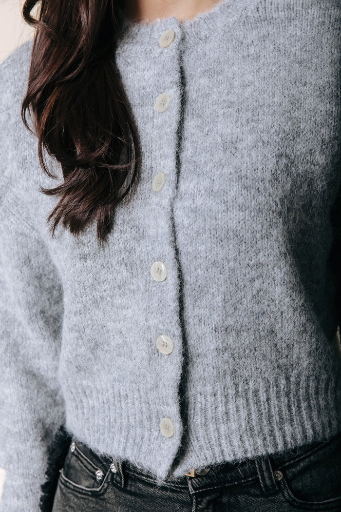 Colourful Rebel - Yara Knitted Cardigan / Medium Grey