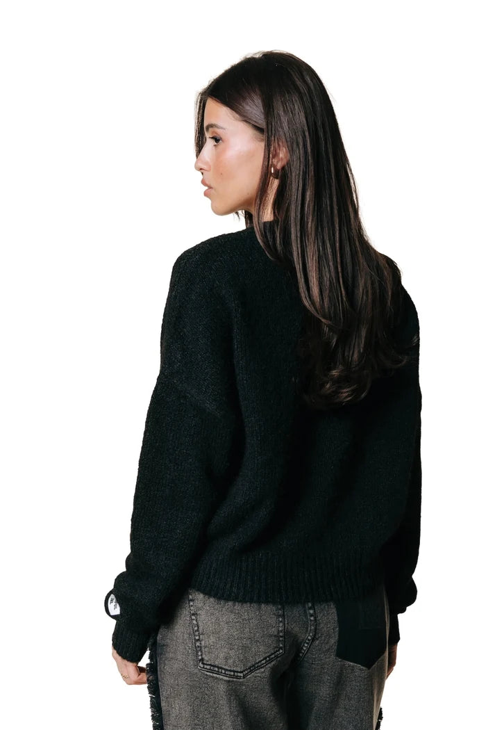 Colourful Rebel - Olivia Crewneck Knitted Sweater / Black