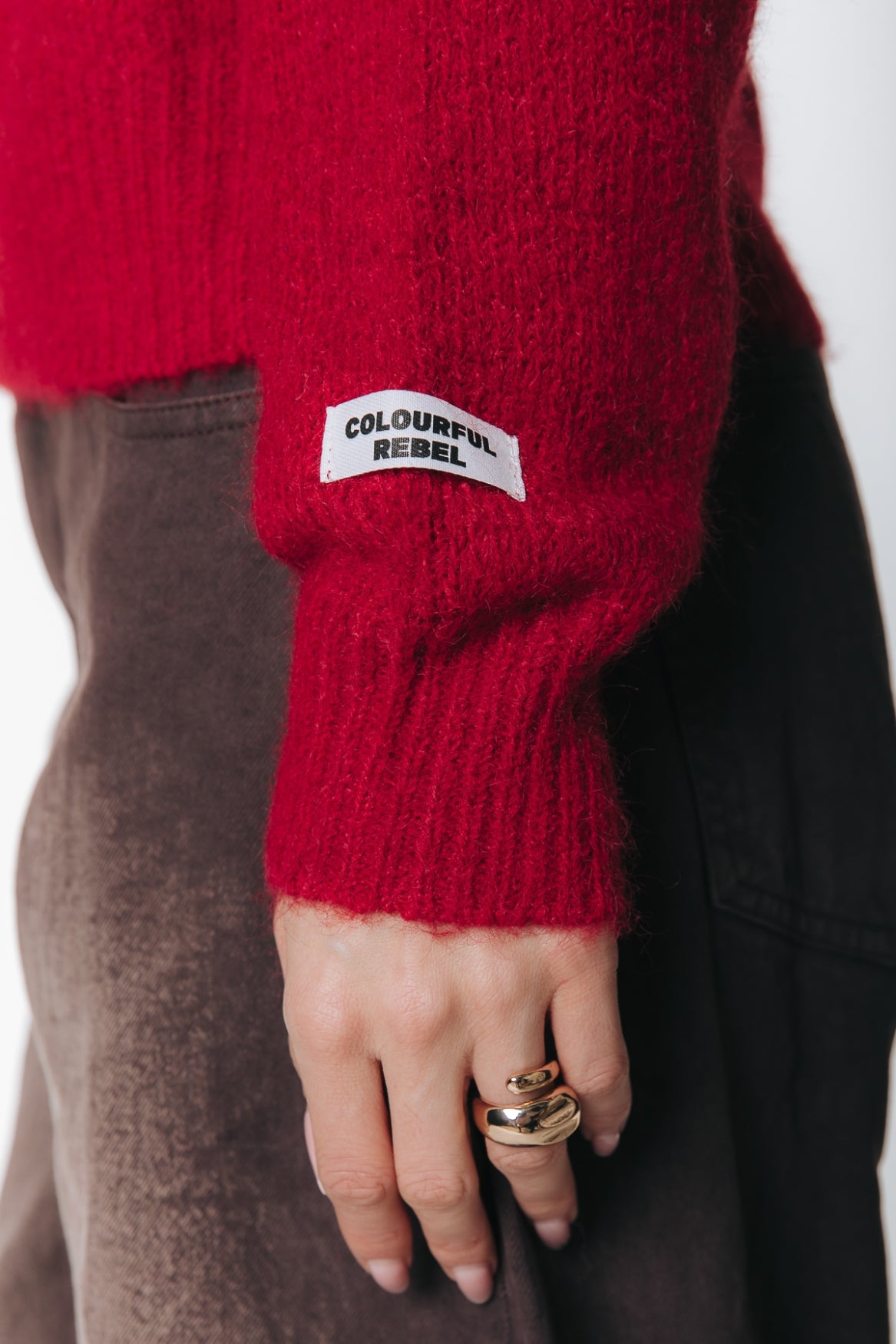 Colourful Rebel - Olivia Crewneck Knitted Sweater / Red