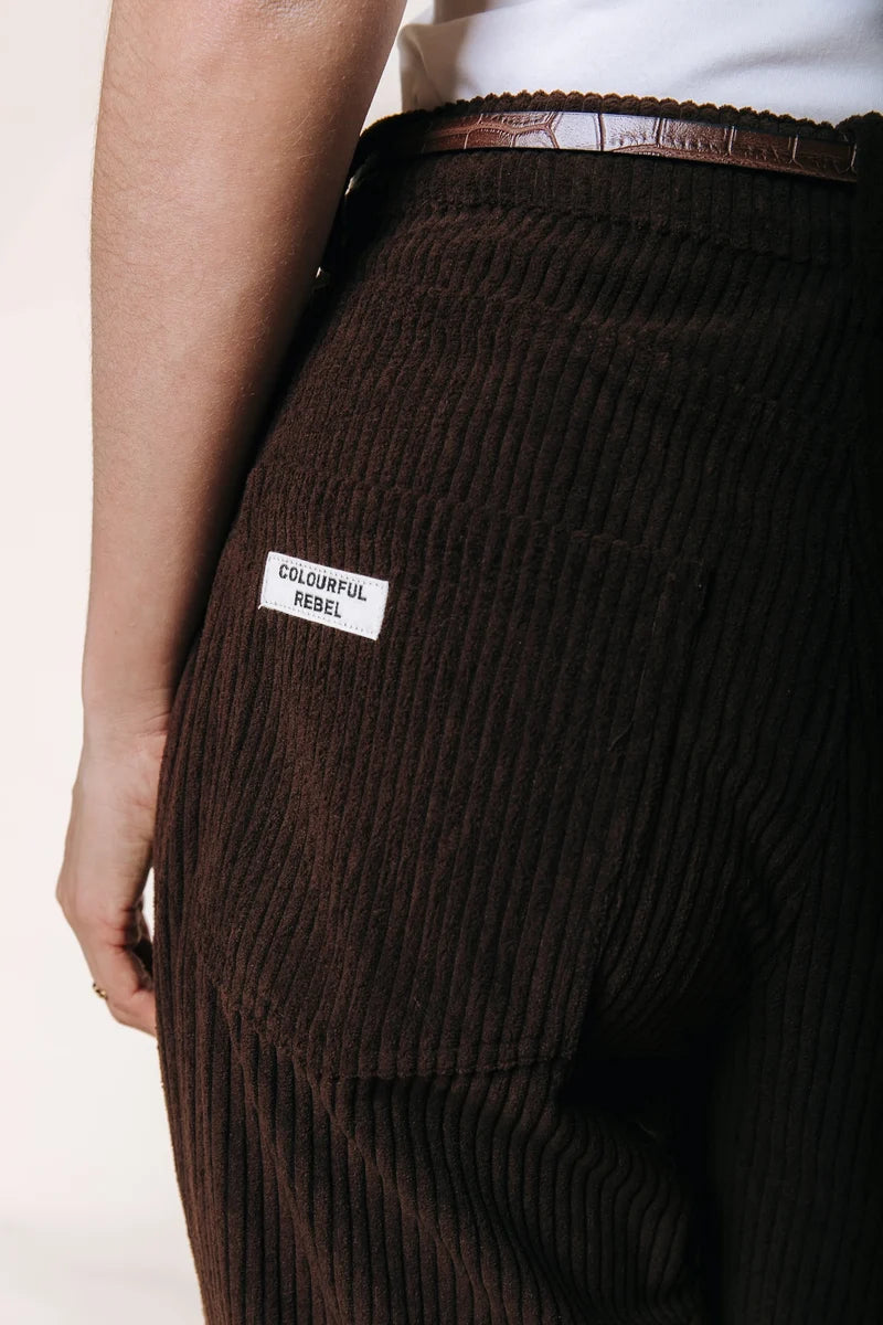 Colourful Rebel - Gaias Corduroy High Rise Wide Leg Pants / Brown