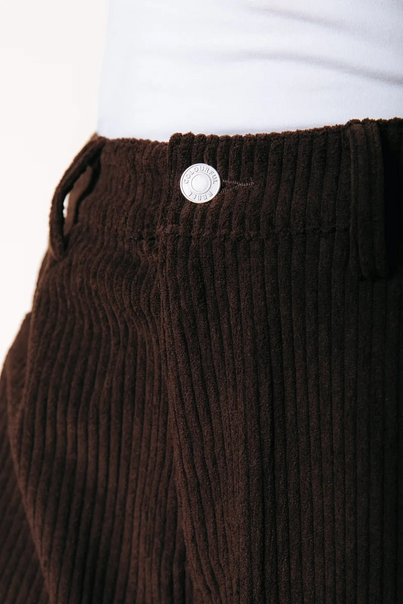 Colourful Rebel - Gaias Corduroy High Rise Wide Leg Pants / Brown