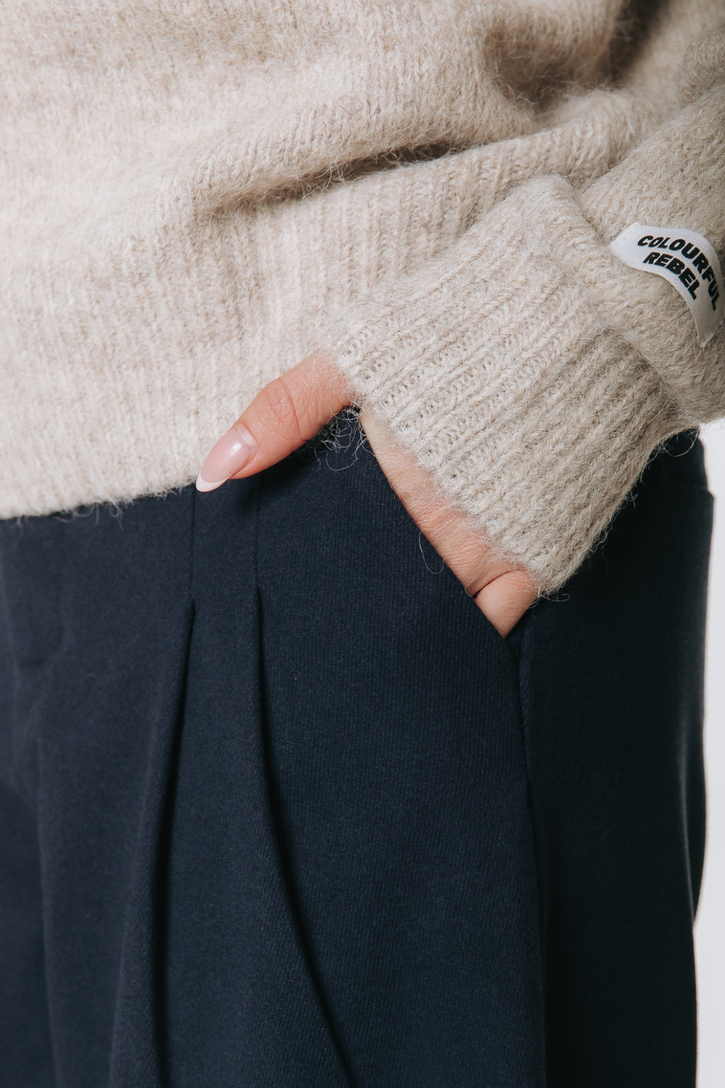 Colourful Rebel - Maggy Soft Luxe Tailored Pants / Navy