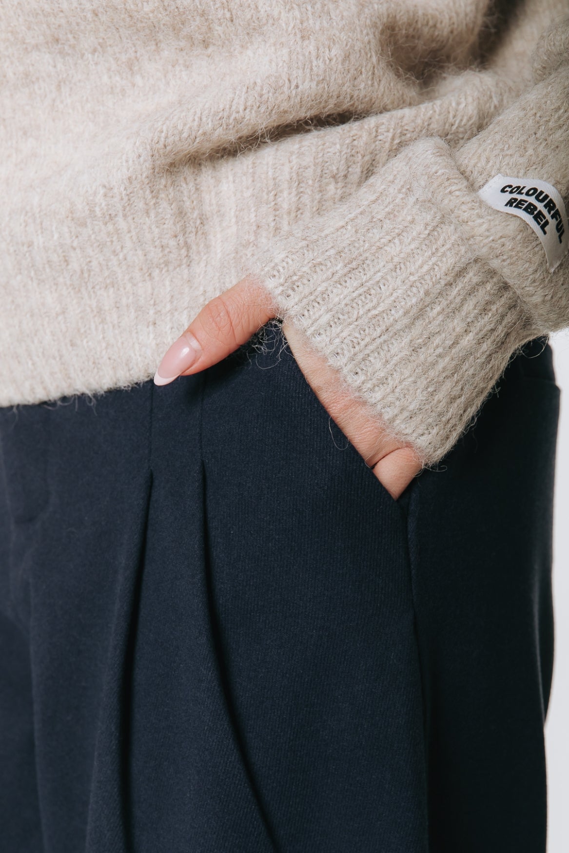 Colourful Rebel - Maggy Soft Luxe Tailored Pants / Navy