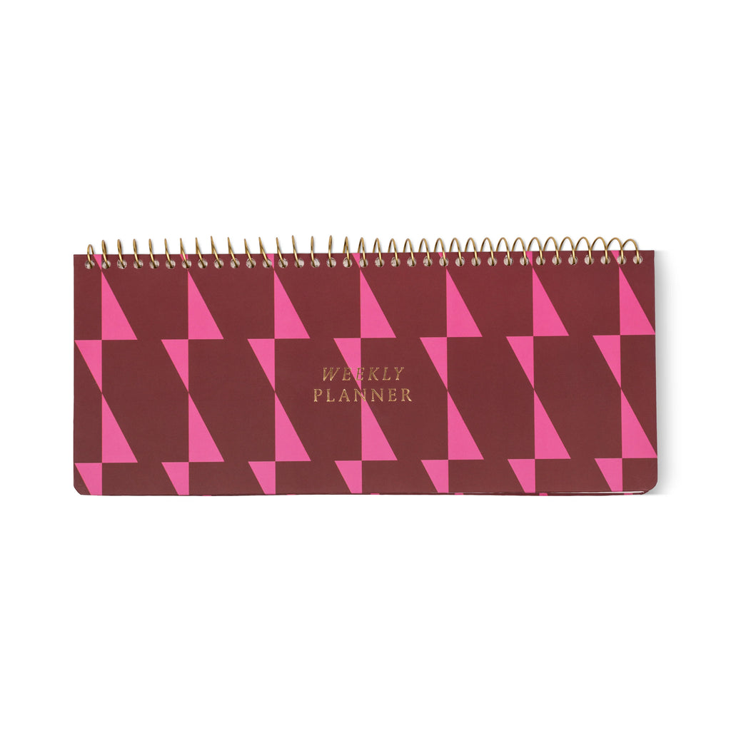 Weekly Planner Pad - Burgundy/Pink