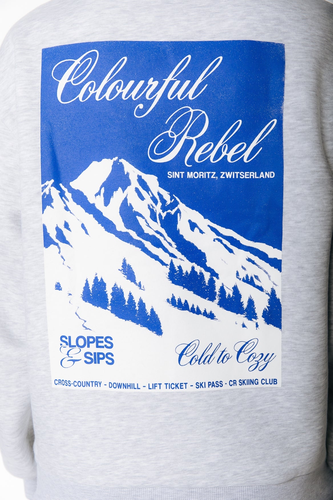 Colourful Rebel - Mountain Dropped Shoulder Sweat / Light Grey Melange
