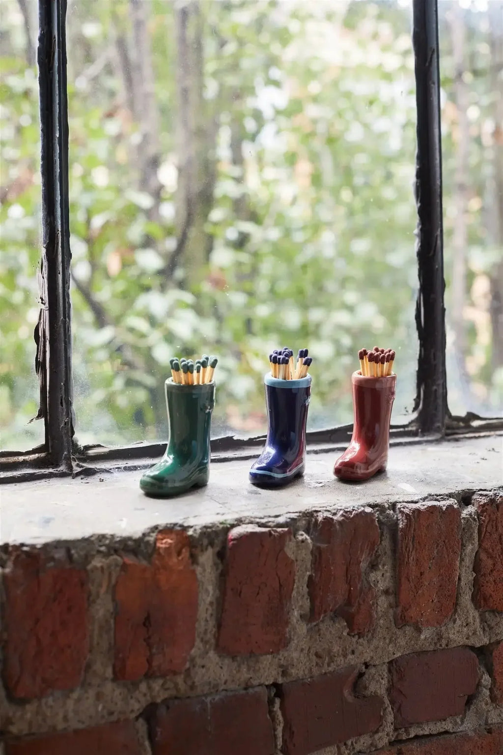 Paddywax Wellington Boot Matches Holder with 25 Matches